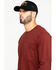 Hawx Men's Red Pocket Long Sleeve Work T-Shirt - Tall , Red, hi-res