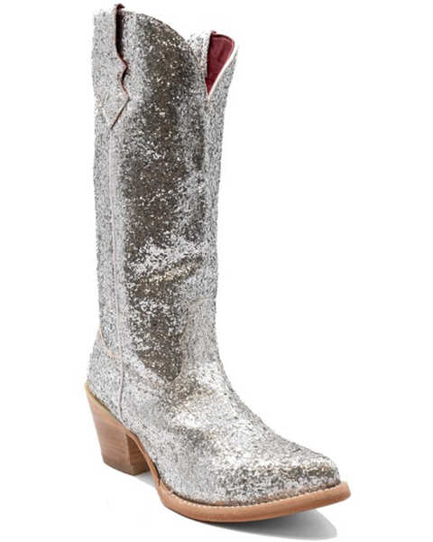 Ferrini Women's Dazzle Western Boots - Pointed Toe , Silver, hi-res