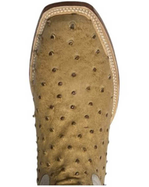 Image #4 - Tanner Mark Men's Ostrich Print Western Boots - Square Toe, Brown, hi-res