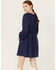 Image #4 - Yura Women's Long Sleeve Peasant Dress, Navy, hi-res