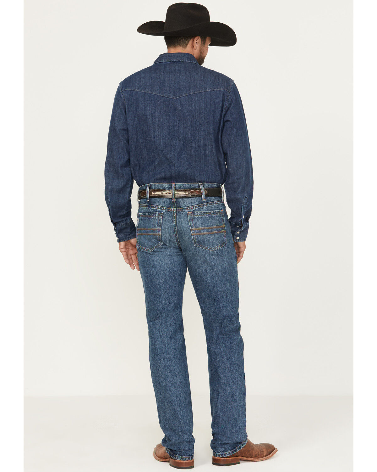 Image #3 - Cinch Men's Silver Label Medium Wash Slim Straight Rigid Denim Jeans, Medium Wash, hi-res