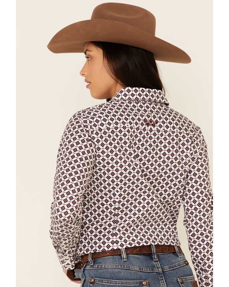 Ariat Women S Multi Geo Print Kirby Stretch Long Sleeve Western Core Shirt Country Outfitter