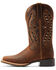 Image #2 - Ariat Women's Hybrid Rancher VentTEK Distressed Western Performance Boots - Broad Square Toe, Brown, hi-res