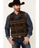 Outback Trading Co. Brown Owen Southwestern Print Snap-Front Vest, Brown, hi-res