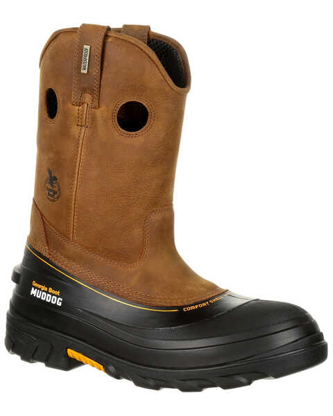 Image #1 - Georgia Boot Men's Muddog Waterproof Work Boots - Composite Toe, Gold, hi-res