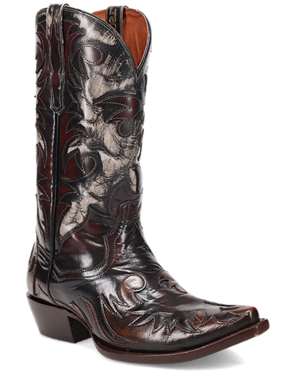 Image #1 - Dan Post Men's Emilio Outlay Western Boots - Snip Toe, Black, hi-res