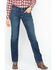 Ariat Women's R.E.A.L. Mid Rise Icon Stackable Straight Leg Jeans, Indigo, hi-res
