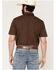 Image #4 - Gibson Trading Co Men's Solid Short Sleeve Snap Western Shirt - Big, Dark Brown, hi-res