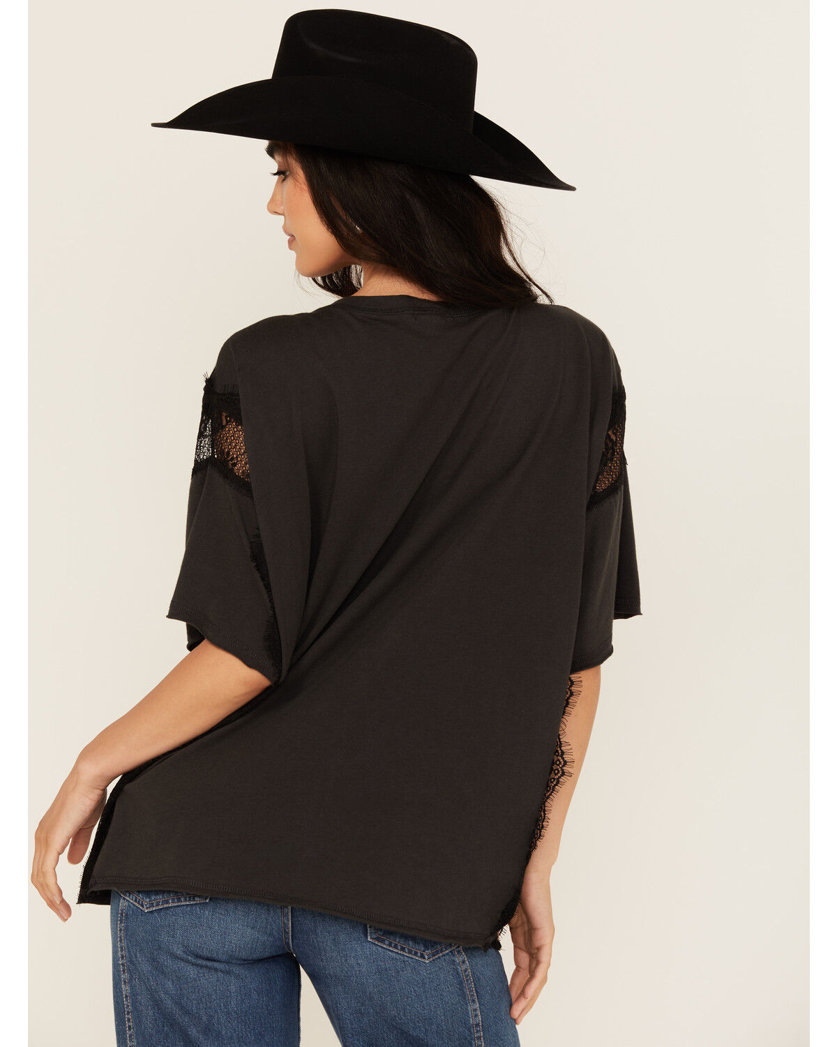 Image #4 - Originality Women's Cowboy Lace Short Sleeve Graphic Tee, Black, hi-res