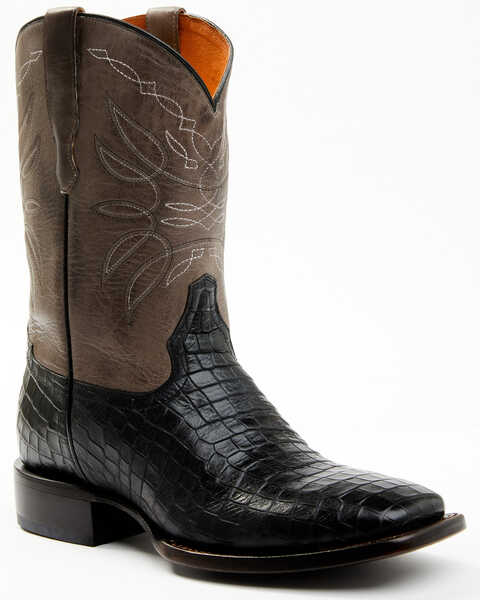 Image #1 - Cody James Men's Alligator Print Western Boots - Broad Square Toe, Black, hi-res