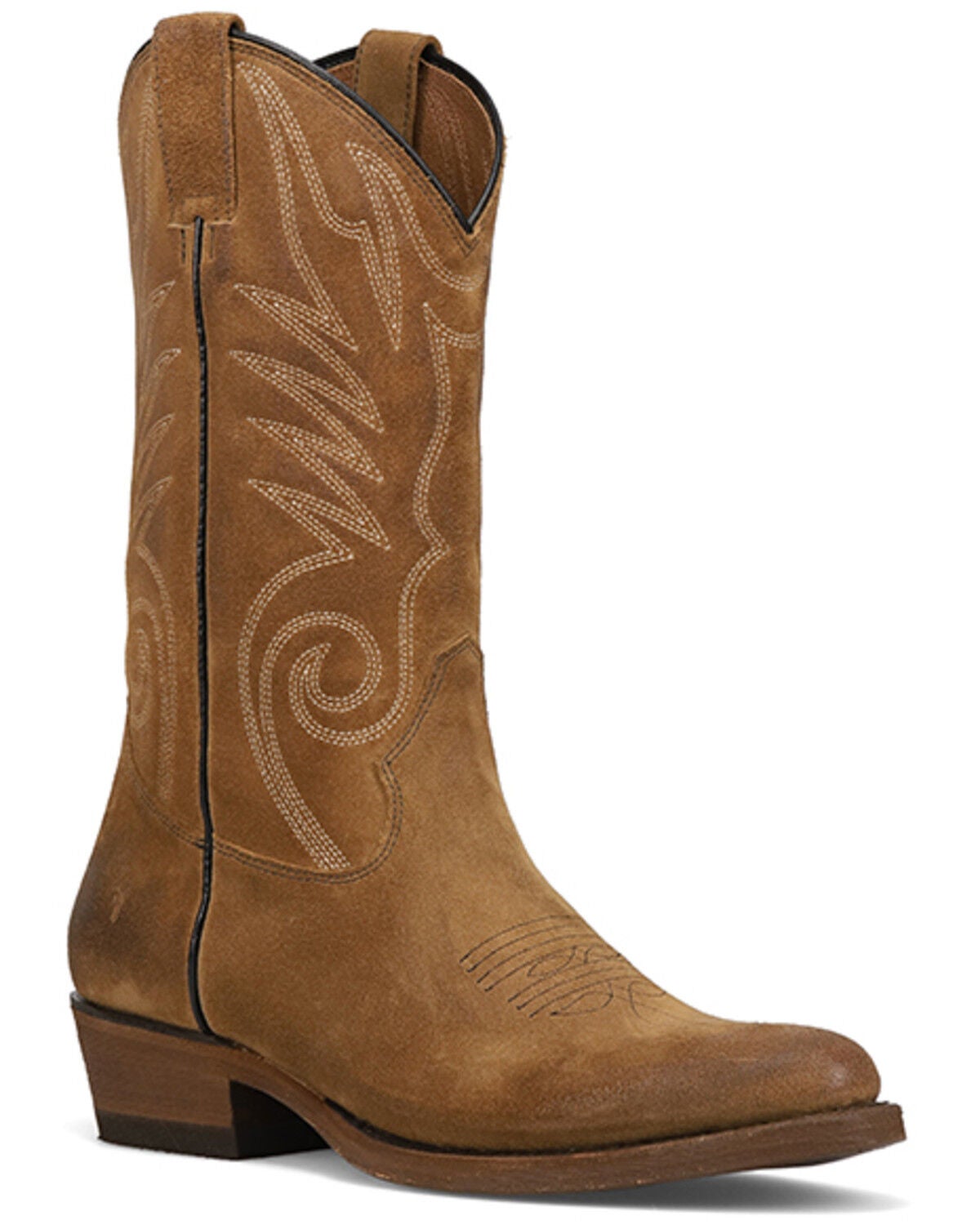 Image #1 - Frye Men's Grady Suede Short Western Boots - Round Toe, Mushroom, hi-res