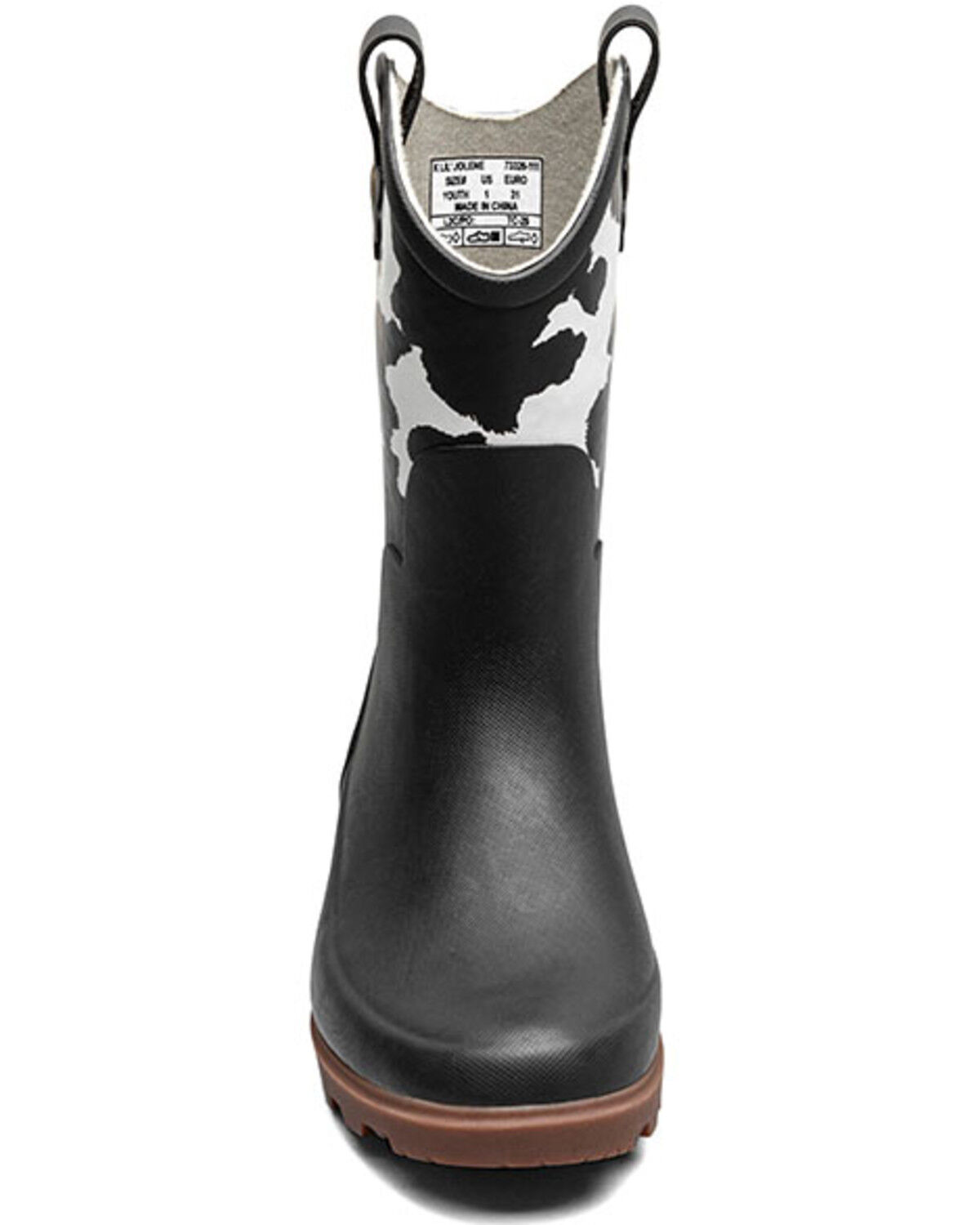 Image #4 - Bogs Girls' Lil' Jolene Rainboots, Black/white, hi-res
