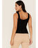 Image #4 - Idyllwind Women's Sparrow Pointelle Rib Lace Tank, Black, hi-res