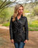 Scully Leatherwear Washed Lamb Leather Adjustable Belt Coat, Black, hi-res