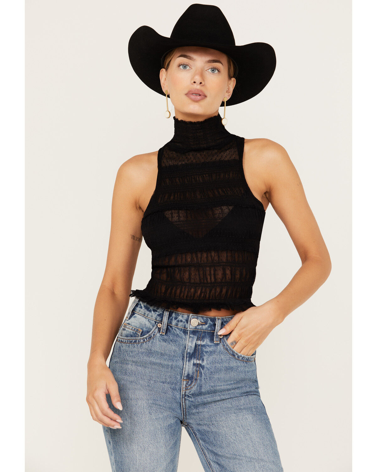 Image #2 - Free People Women's Clementine Top, Black, hi-res