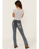 Image #1 - Grace in LA Girls' Medium Wash Horse Patch Pocket Bootcut Stretch Denim Jeans, Medium Wash, hi-res