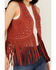 Image #3 - Rock & Roll Denim Women's Faux Suede Studded Fringe Vest, Rust Copper, hi-res