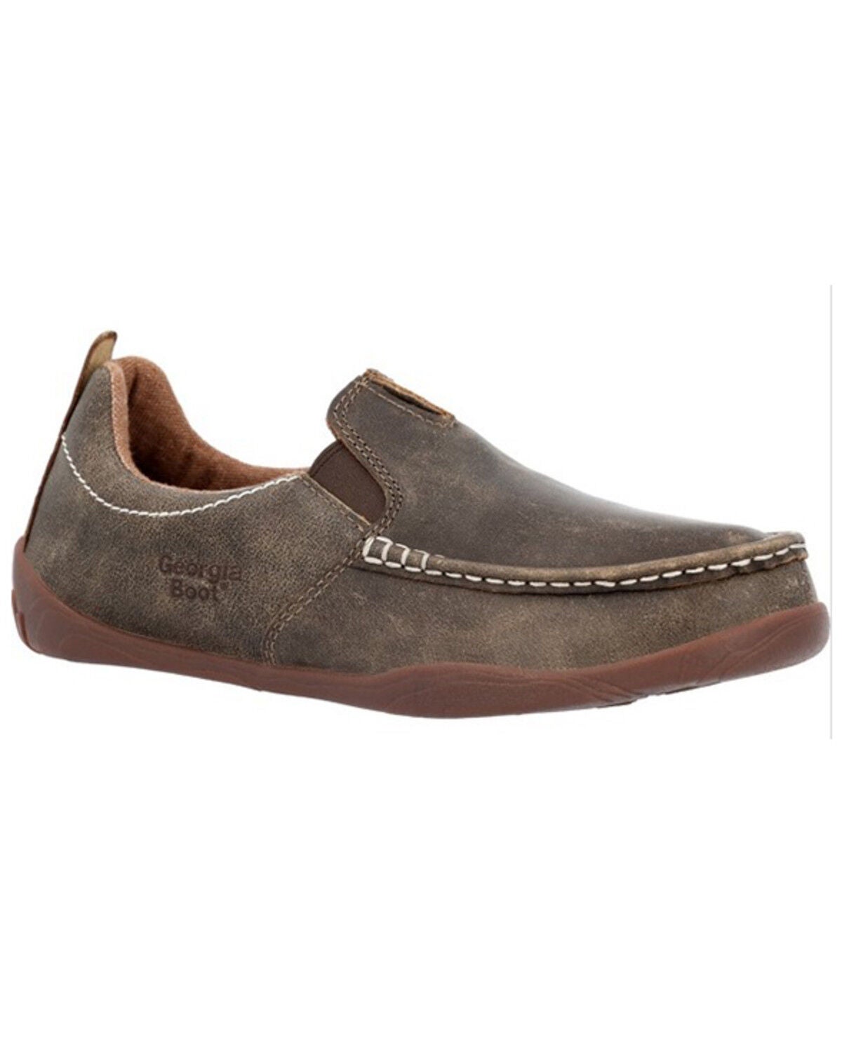 Georgia Boot Men's Cedar Falls Slip-On Shoe - Moc Toe, Brown, hi-res