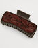 Image #1 - Shyanne Women's Tooled Leather Claw Clip, Brown, hi-res