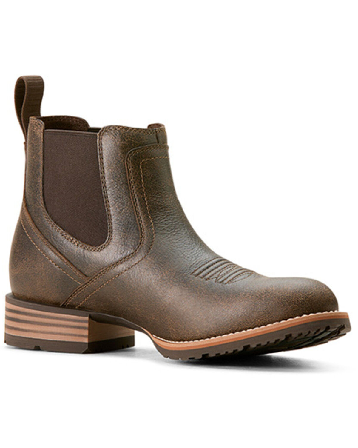 Image #1 - Ariat Men's Hybrid Low Boy Chelsea Western Boots - Round Toe, Brown, hi-res