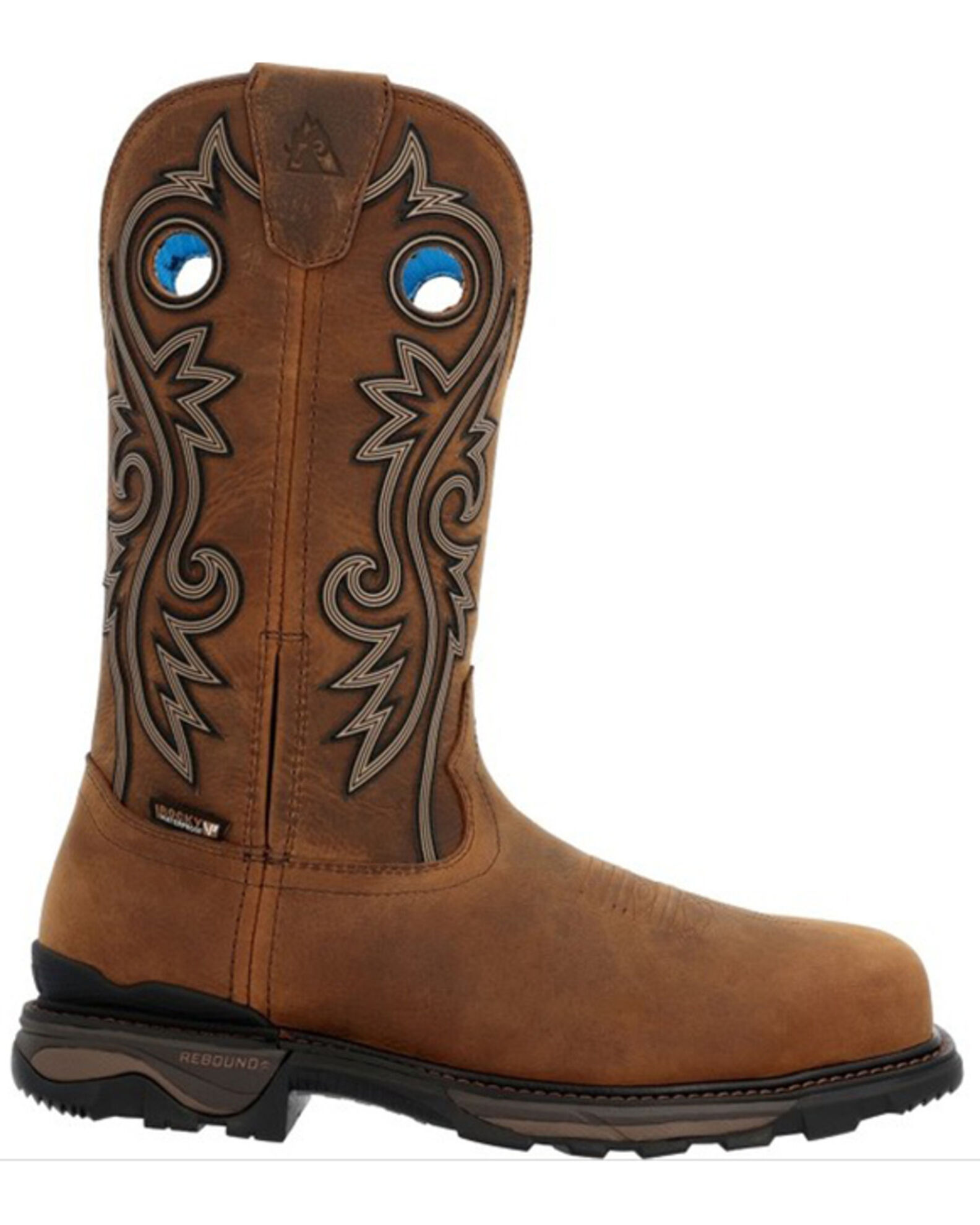 Image #2 - Rocky Men's Waterproof Pull On Work Boot - Carbon Toe, Brown, hi-res