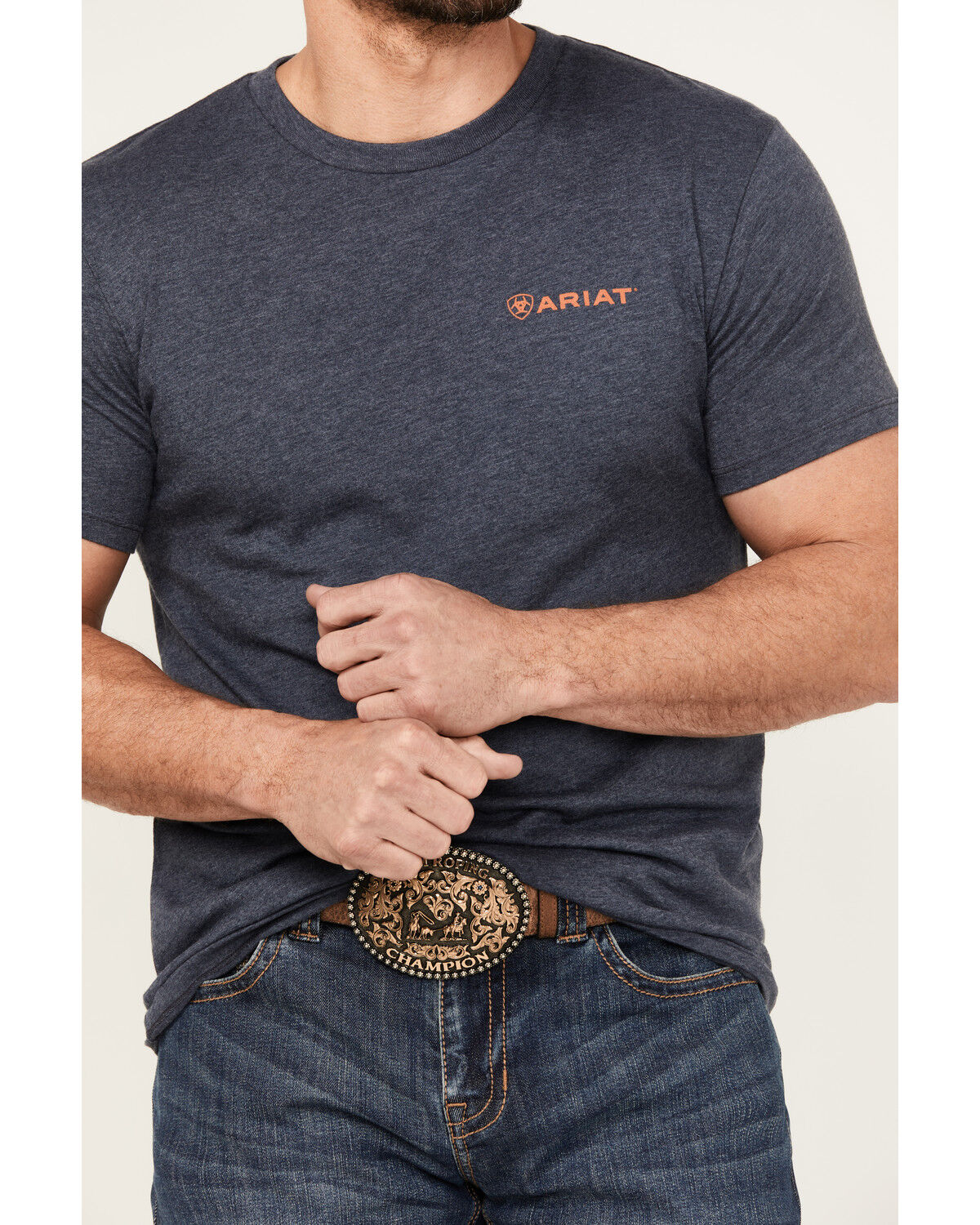 Image #3 - Ariat Men's Eagle Rock Short Sleeve Graphic T-Shirt, Navy, hi-res