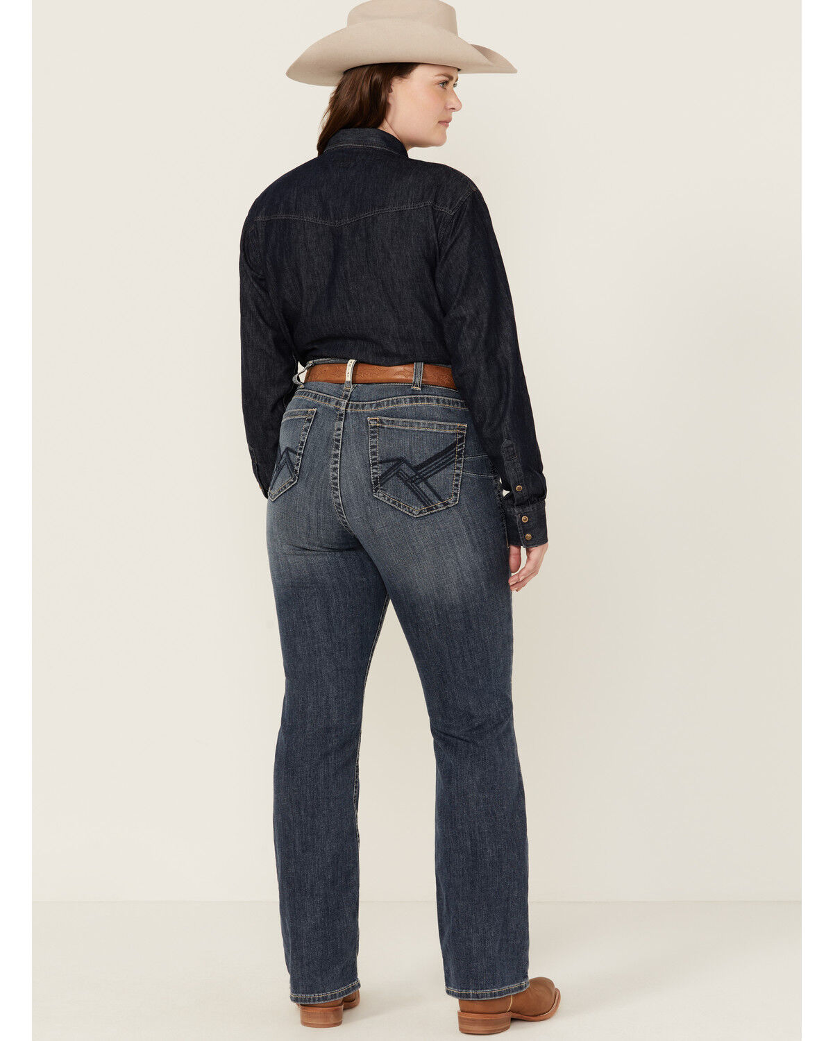 Image #3 - Ariat Women's Medium Wash Perfect Rise Phoebe Stretch Bootcut Jeans - Plus, Medium Wash, hi-res