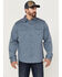 Image #2 - Brothers and Sons Men's Weathered Twill Solid Long Sleeve Button-Down Western Shirt, Indigo, hi-res