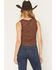 Image #4 - Shyanne Women's Solid Lace Sleeveless Ruffle Tank Top, Brown, hi-res