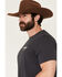 Image #3 - Wrangler Men's Boot Barn Exclusive Cowboy Logo Short Sleeve Graphic T-Shirt, Charcoal, hi-res