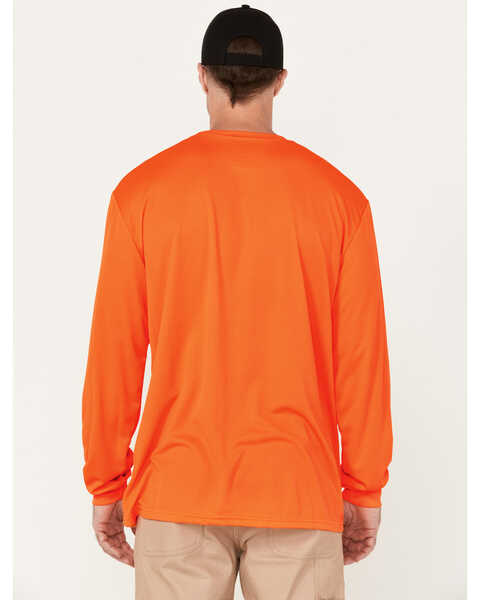 Image #4 - Hawx Men's High-Visibility Long Sleeve Work Shirt, Orange, hi-res