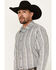Image #2 - Gibson Trading Co Men's Rough Road Striped Print Long Sleeve Button-Down Western Shirt, White, hi-res