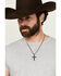 Image #1 - Cody James Men's Textured Chevron Cross Necklace, Silver, hi-res