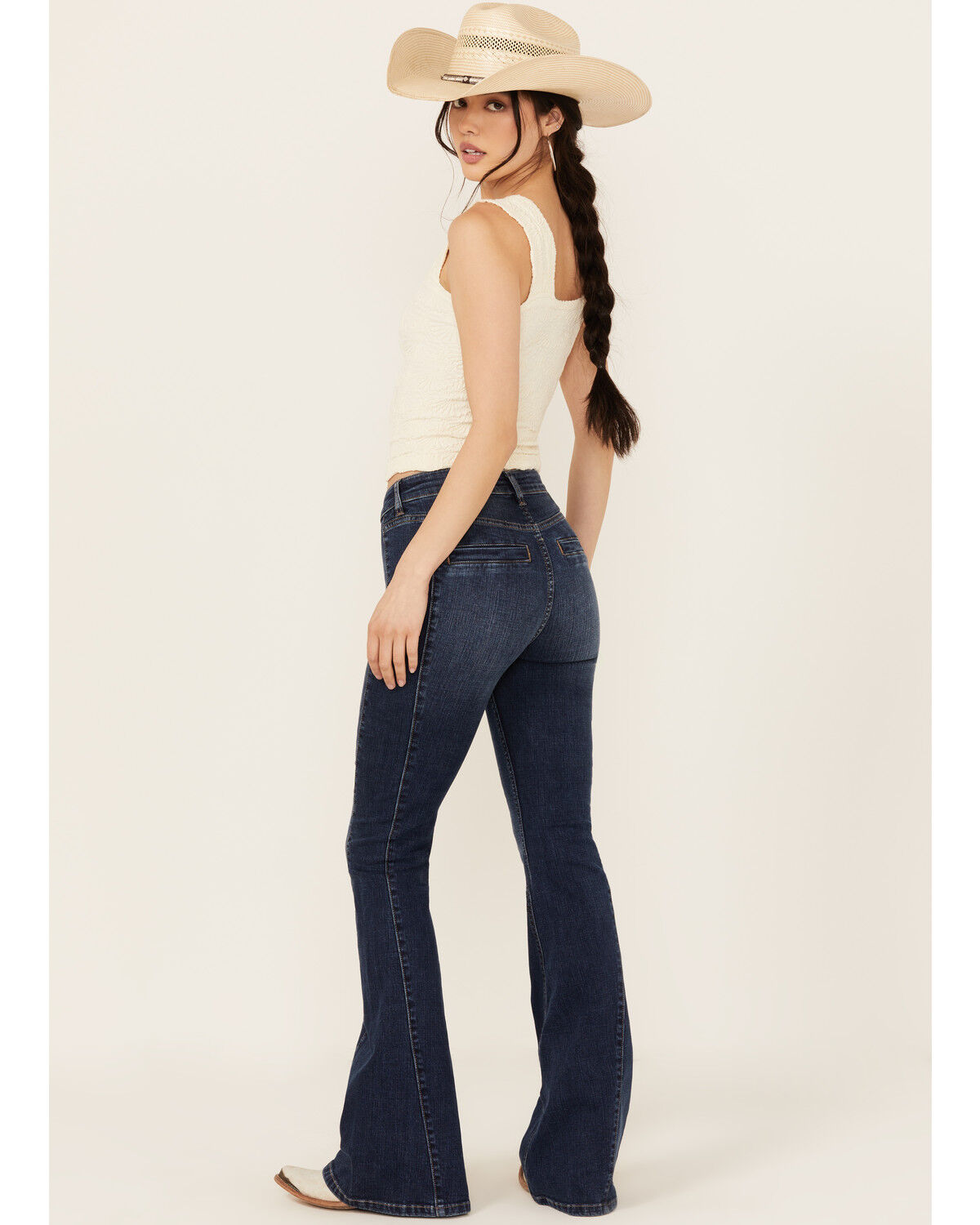 Image #3 - Shyanne Women's Dark Wash Delaney Flare Stretch Denim Jeans, Dark Wash, hi-res