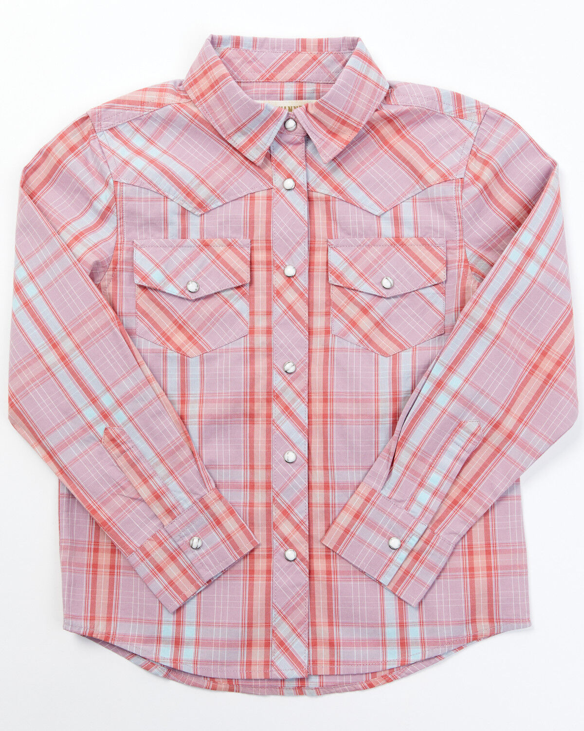 Image #1 - Shyanne Toddler Girls' Plaid Print Long Sleeve Snap Western Shirt, Lavender, hi-res