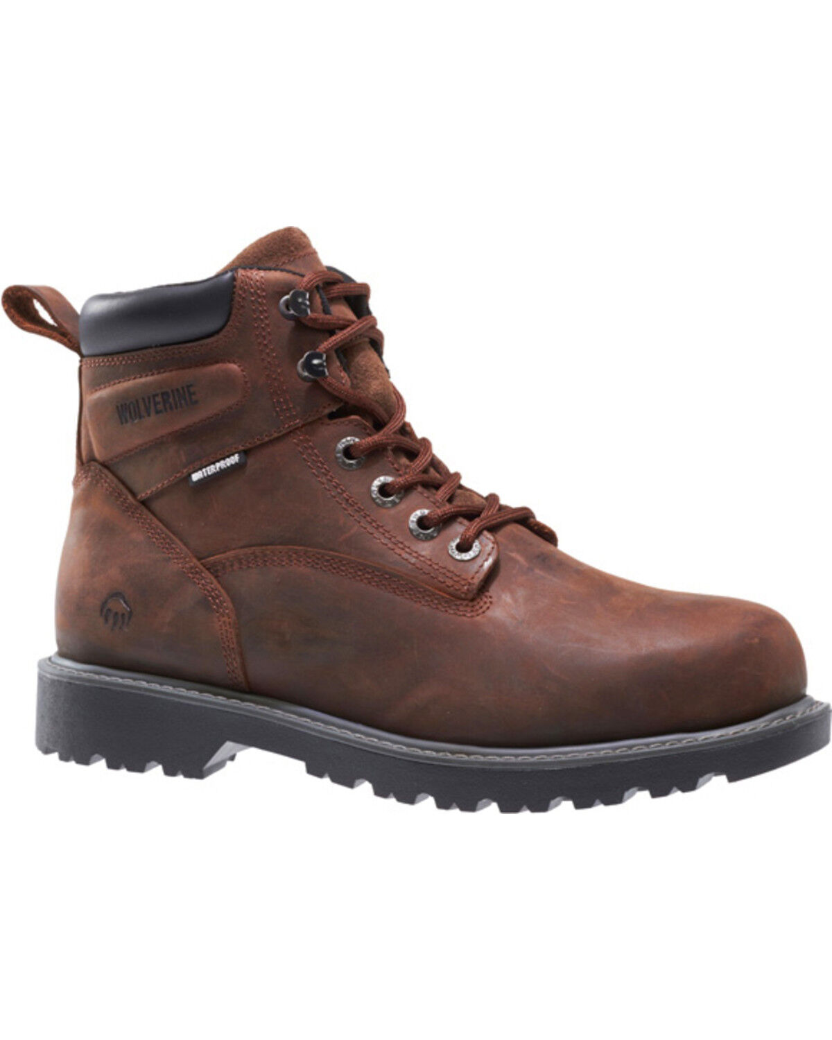 Image #2 - Wolverine Men's Floorhand Waterproof 6" Work Boots - Soft Toe, Dark Brown, hi-res