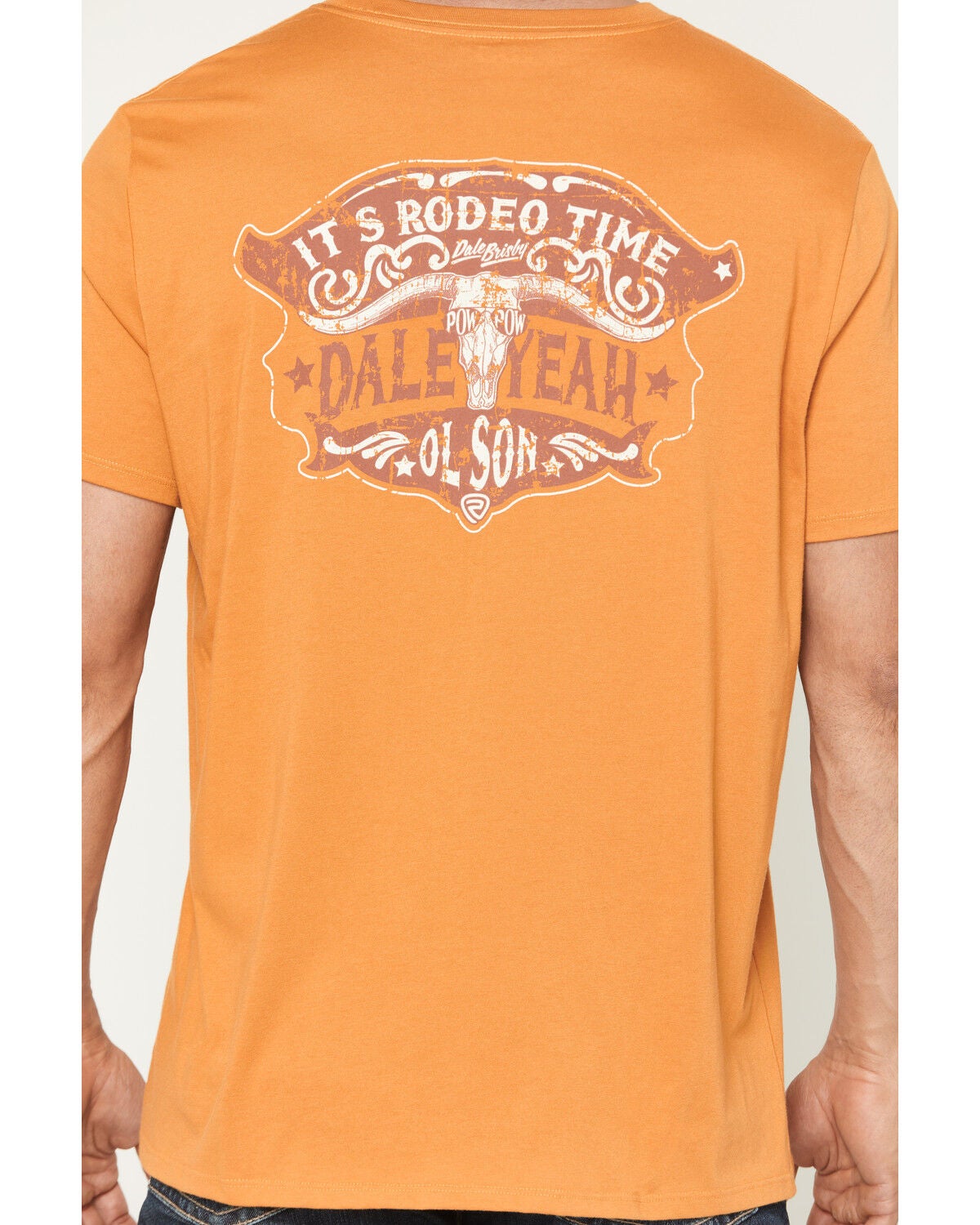 Image #4 - Rock & Roll Denim Men's Dale Yeah Short Sleeve Graphic T-Shirt, Orange, hi-res