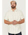 Image #1 - Brothers and Sons Men's Large Plaid Short Sleeve Button Down Western Shirt, Cream, hi-res