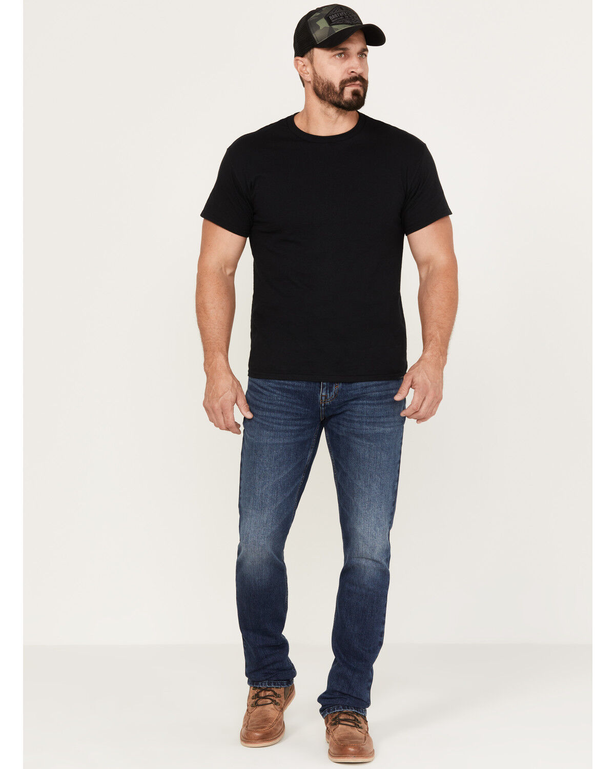 Image #1 - Brothers and Sons Men's Nightfall Dark Wash Slim Tapered Stretch Denim Jeans, Dark Wash, hi-res