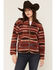 Image #1 - Shyanne Women's Casey Southwestern Print Sherpa Zip-Up Jacket, Brick Red, hi-res