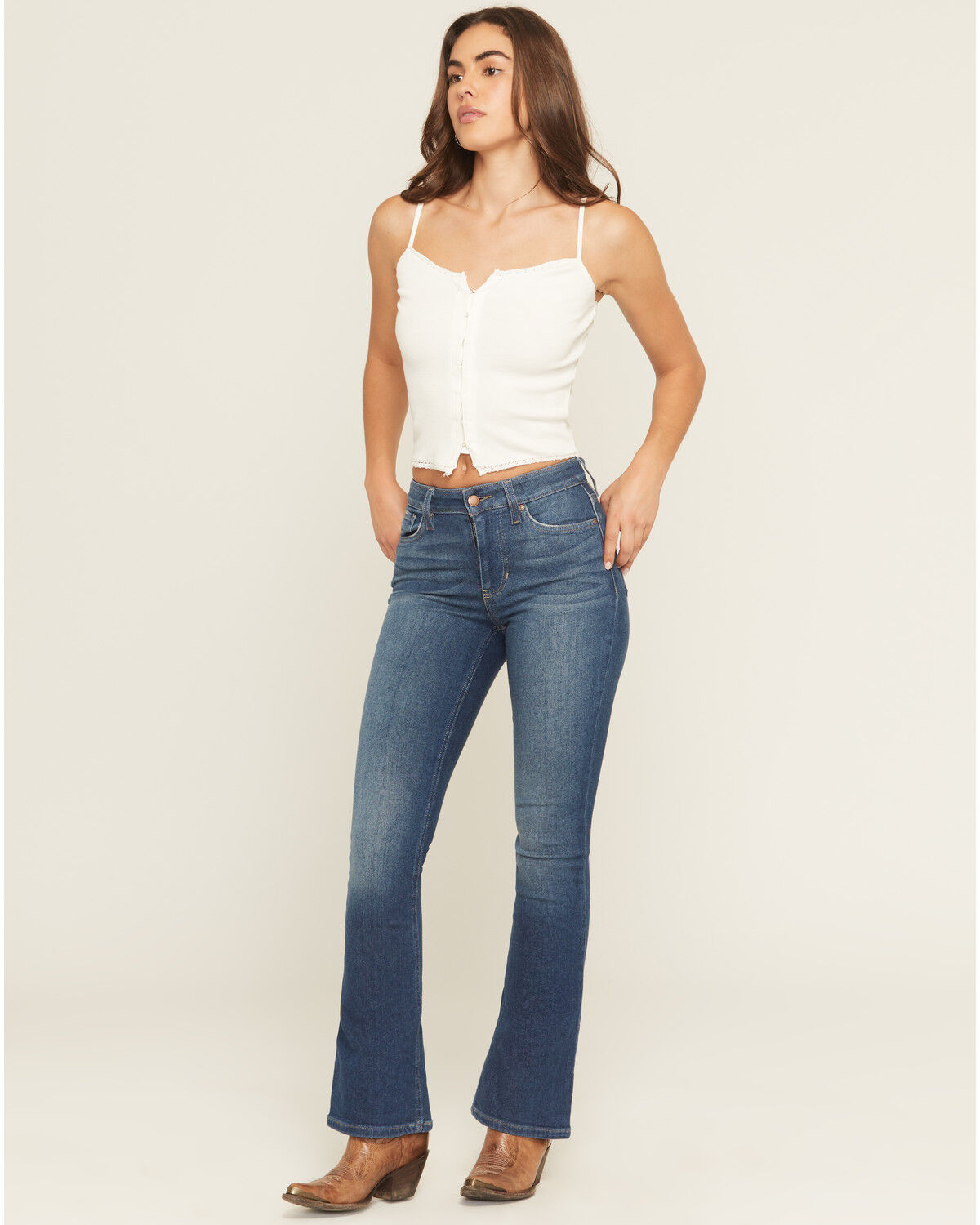 Image #1 - Idyllwind Women's  Legend High Rise Bootcut Stretch Denim Jeans, Dark Wash, hi-res