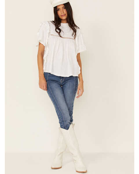 Image #2 - Free People Women's Le Femme Tee, White, hi-res