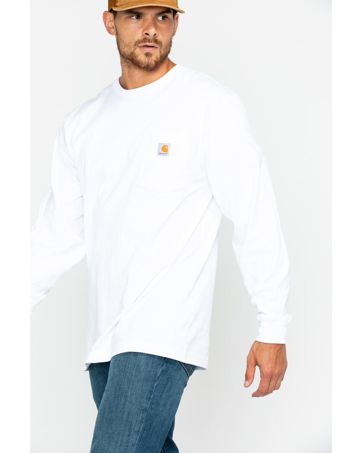 Image #2 - Carhartt Men's Long Sleeve Work T-Shirt, White, hi-res