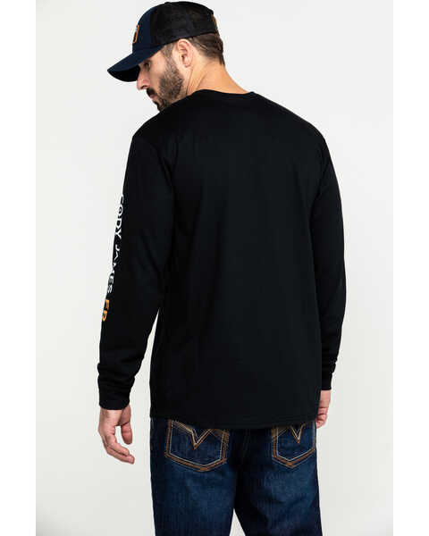 Image #2 - Cody James Men's FR Logo Long Sleeve Stretch Work Shirt , Black, hi-res