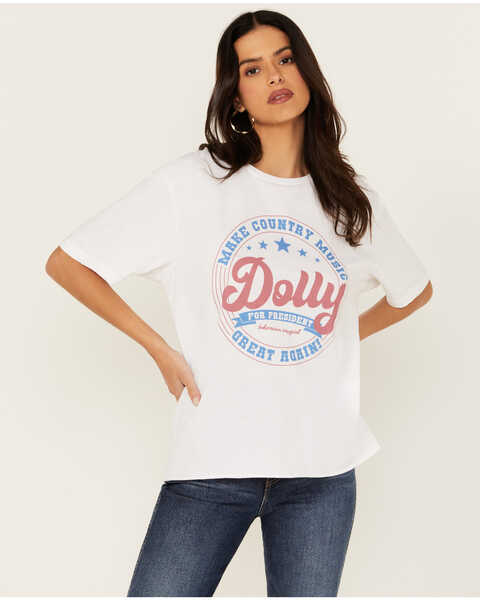 Bohemian Cowgirl Women's Dolly 4 Pres Short Sleeve Graphic Tee, White, hi-res