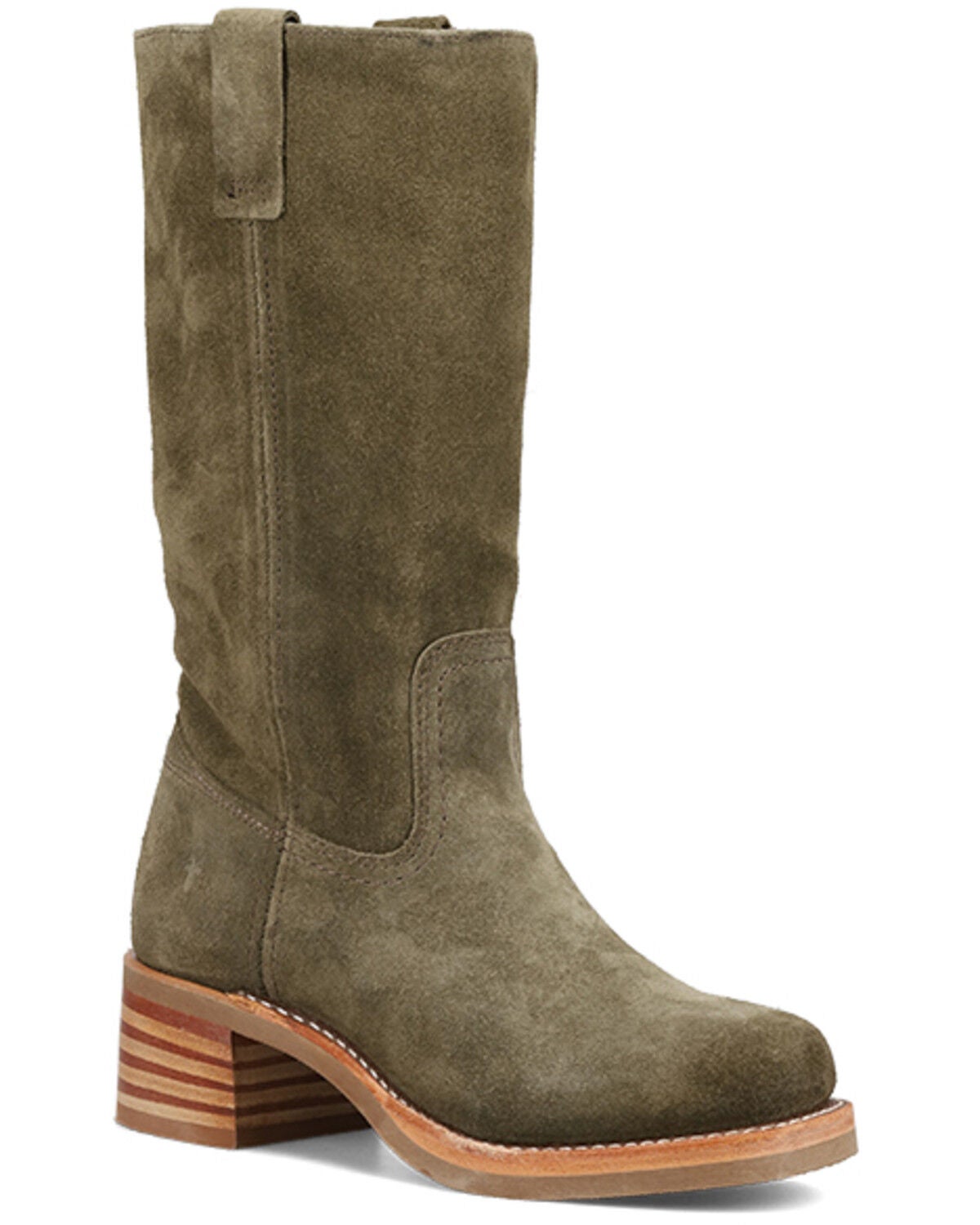 Image #1 - Frye Women's Campus 12R Suede Fashion Boots - Round Toe, Olive, hi-res