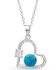 Montana Silversmiths Women's Open Heart Turquoise Pearl Necklace, Silver, hi-res