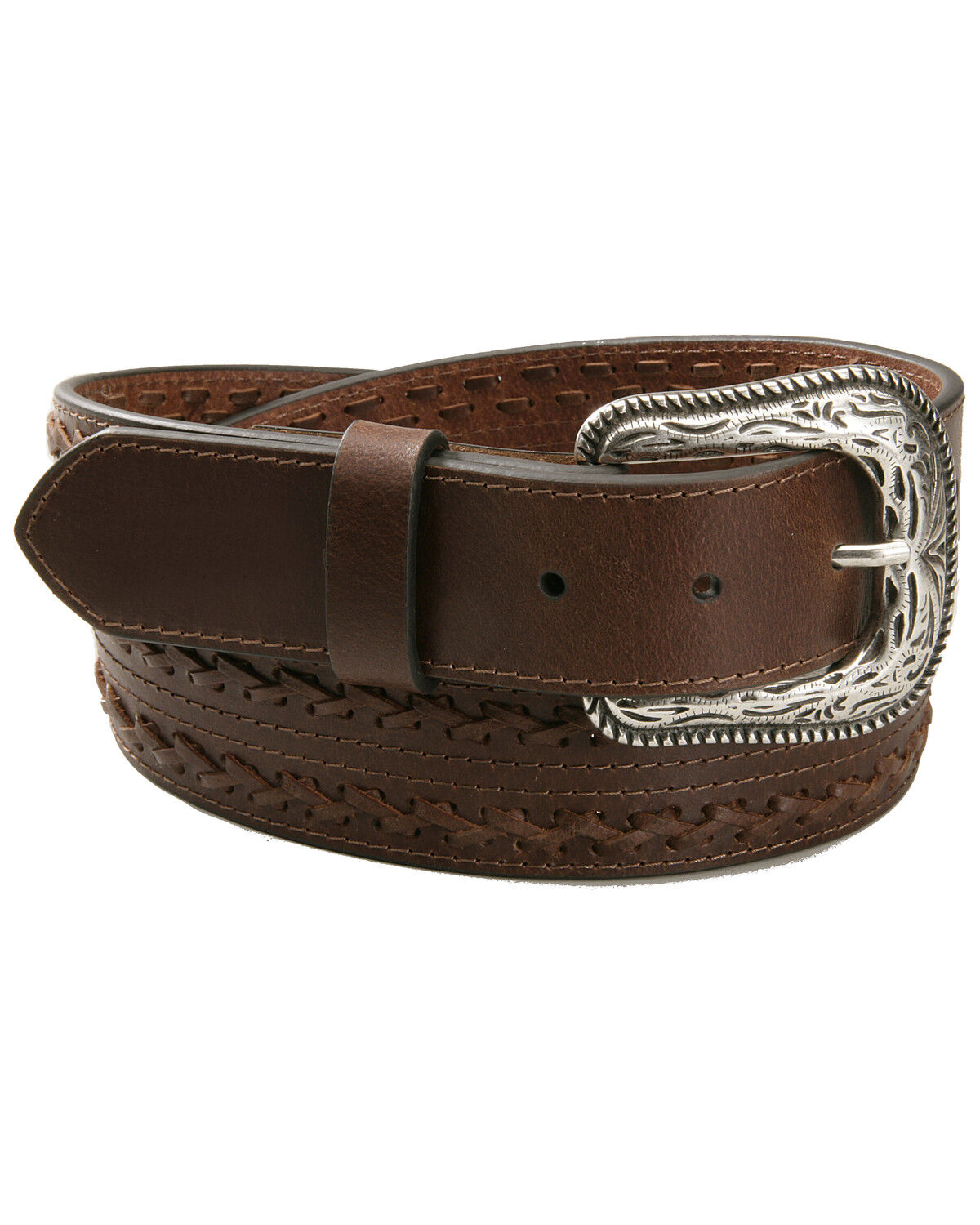 Image #1 - AndWest Men's X Lace Belt, Brown, hi-res