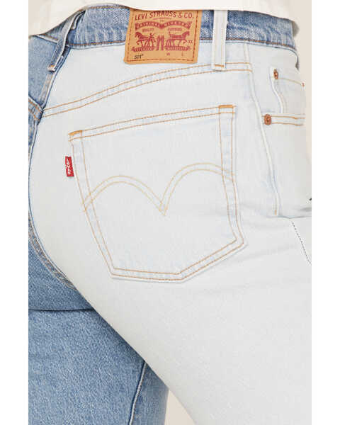 Image #4 - Levi's Women's 501 Original Selvedge Two-Tone High Rise Cropped Jeans, Blue, hi-res