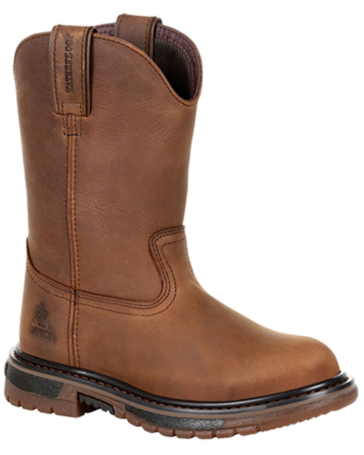 Rocky Little Boys' Original Ride FLX Waterproof Western Boots - Round Toe, Brown, hi-res